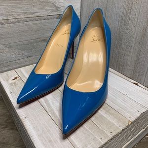Christian Louboutin Bright Blue Patent So Kate Pointed-Toe Stilettos
